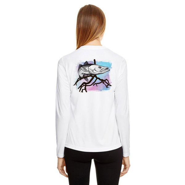 Women's Performance Long Sleeve Snook Fishermans Dreams Shirt with 40+ Sun Protection
