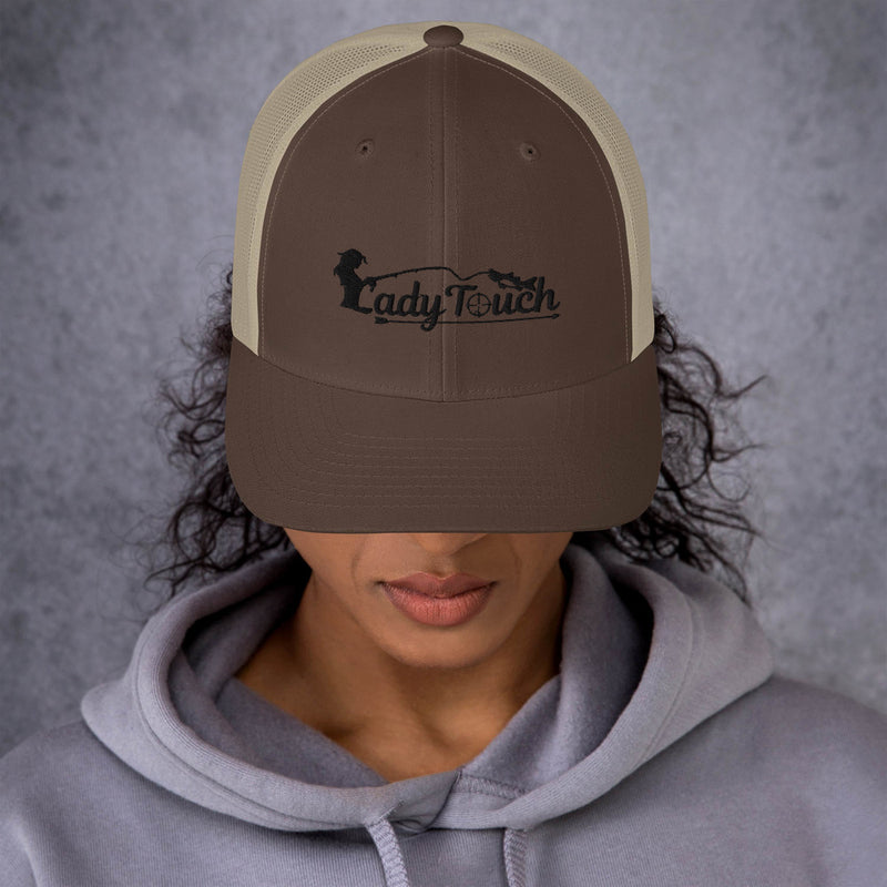 Lady Touch Trucker Hat - White Logo