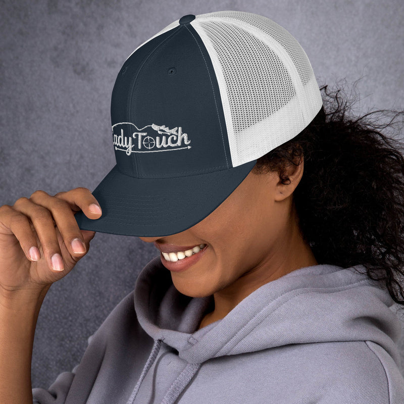 Lady Touch Trucker Hat  - White Logo