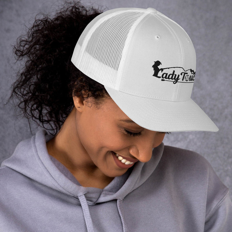 Lady Touch Trucker Hat - White Logo